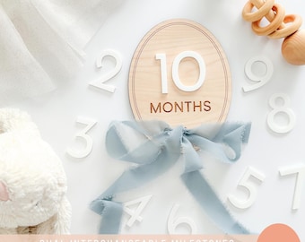 Oval Baby Milestone Cards, Laser Cut SVG Files (Digital Download)