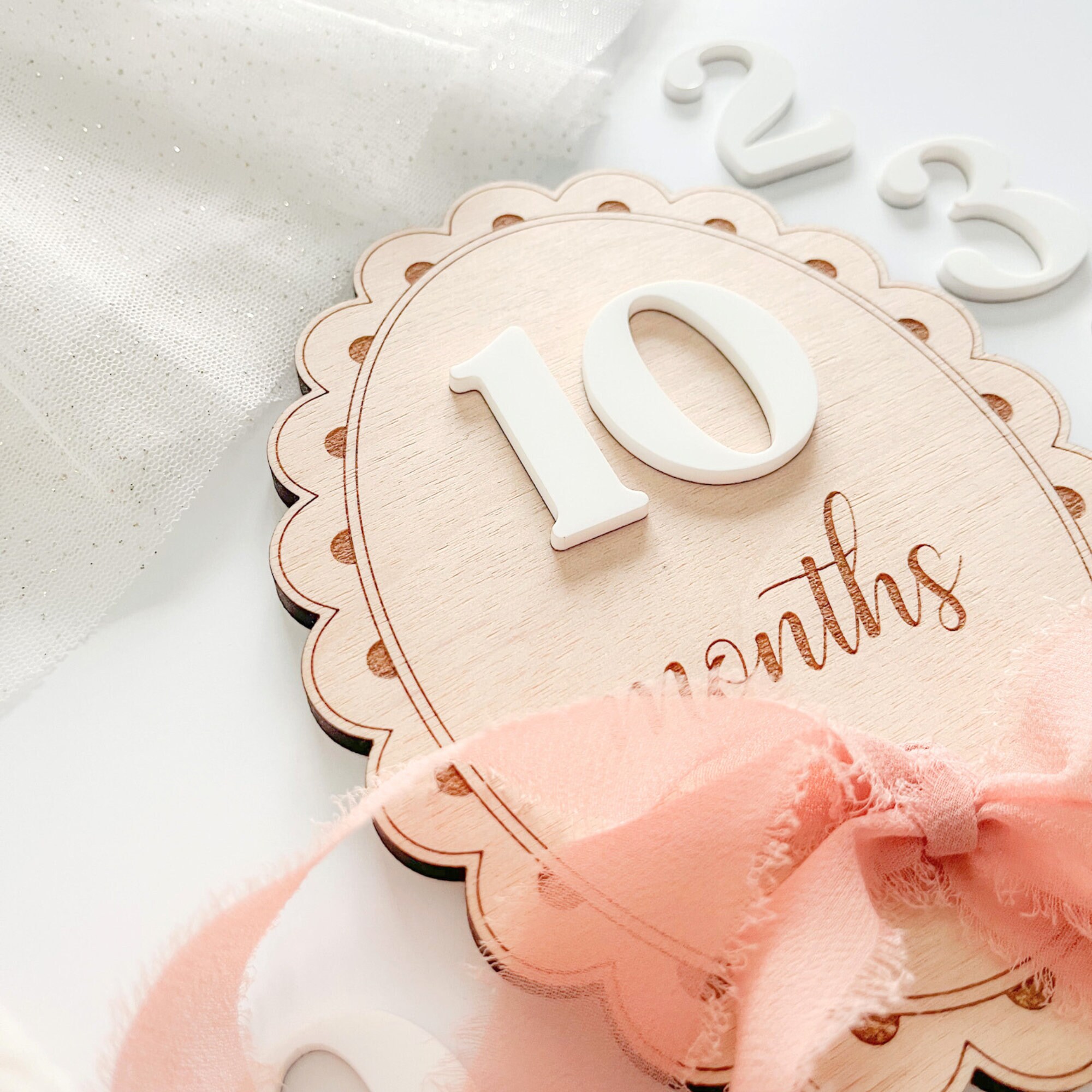 Scallop Interchangeable Baby Milestone Cards, Photo Prop - Laser Cut ...