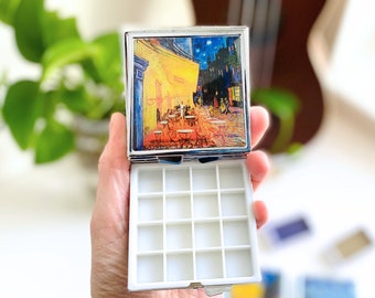 Pintura de acuarela de artista Holbein con paleta de viaje, mini caja de lata de acuarela, conjunto personalizado de acuarela, paleta de acuarela compacta