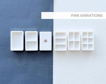 Schlanke magnetische ganze Pfanne Variationen: Aquarell Pfannen, 12er Pack, leicht für Reisen und kompakte Kits