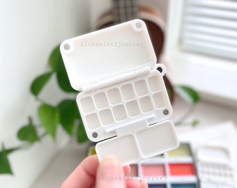 Watercolor Travel Palette, 3D Printed Case, Portable, Plein Air, 12 Grid, Binder-Clip Design