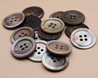 15 smoky mother of pearl buttons
