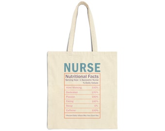 Nurse Nutritional Facts Canvas Tote Bag