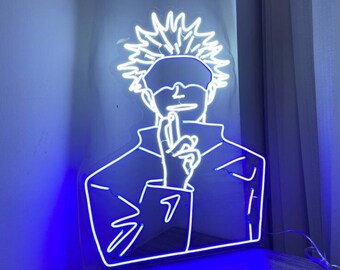 Custom Jujutsu Kaisen Santoru Gojo Neon Light Anime Sign, Jujutsu Kaisen Anime Wall Art, LED Gojo Santoru Anime Neon Sign for JJK Fans