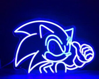 Custom Sonic the Hedgehog Neon Light Sign, Sonic Hedgehog Sign, Sonic Neon Sign, Sonic Cartoon Neon Signage, LED Sonic Sign for Cartoon Fans