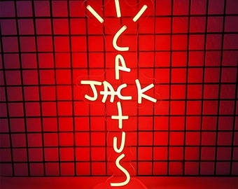 Personalized Cactus Jack Travis Scott Rapper Neon Light Sign, LED Cactus Jack Neon Sign, LED Travis Scott Cactus Jack Designer Neon Sign