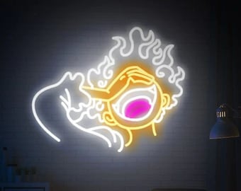 Create your Custom One Piece Anime Neon Light Sign, Gear 5 Luffy Neon Sign, LED Straw-Hat Luffy Sign, Monkey D Luffy Gear 5 LED Neon Sign