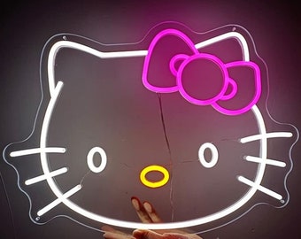 Create your Custom Hello Kitty Neon Light Sign, Hello Kitty Logo Wall Sign, LED Hello Kitty Room Decor, Hello Kitty Neon Wall Sign