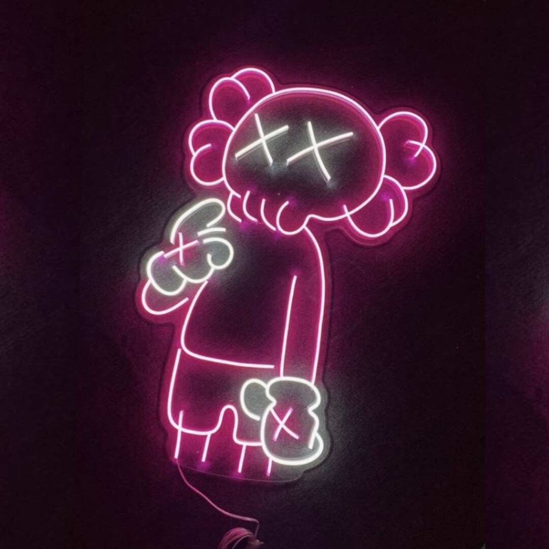 Create Your Custom Designer Kaws Neon Light Sign, Kaws Figure Neon Wall ...