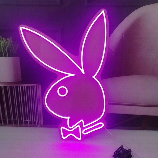 Personalized Playboy Bunny Sign, Create your Custom Neon Sign, Playboy Bunny Wall Art, Custom Bunny Wall Sign