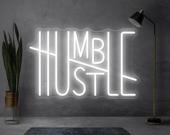 Create your Custom Motivational Neon Light Sign, Hustle Neon Sign, LED Motivational Wall Art, Motivation Sign for Home Gyms and Studios