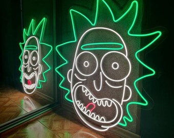 Personalized Rick Sanchez Neon Light Sign, Neon Rick Sanchez Rick & Morty Sign, Rick Sanchez Light Sign, Rick and Morty Cartoon Wall Decor