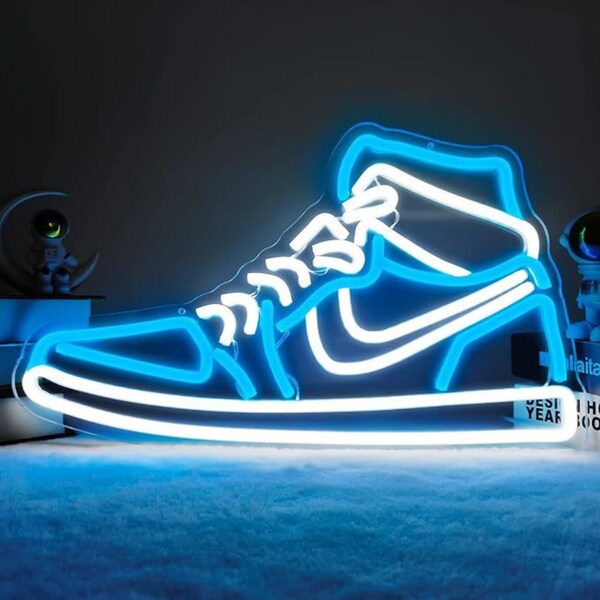 Create your Custom Nike Shoe Neon Light Sign, Custom Nike Jordan Shoe LED Sign, Custom Nike Swoosh Shoe LED Sign, Custom Designer Shoe Sign