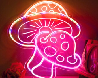 Custom Mushroom Neon Light Sign, Decorative Mushroom Lights Night Wall Sign, Custom Mushroom Light Sign, Custom Neon Mushroom Lighting