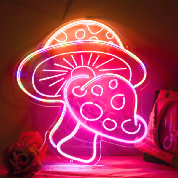 Custom Mushroom Neon Light Sign, Decorative Mushroom Lights Night Wall Sign, Custom Mushroom Light Sign, Custom Neon Mushroom Lighting