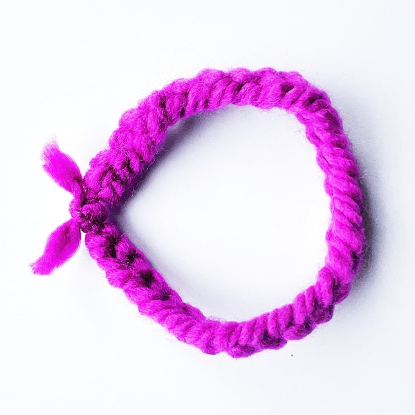 Crocheted Bracelet Handmade by Kids! - Magenta