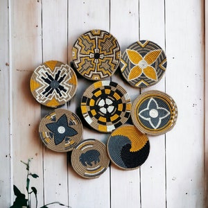 boho wall hangings, wall art, african wall plate, bohemian wall decor, wicker wall tray, wall basket plate, boho wall basket decor,