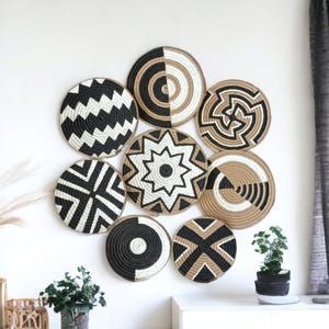 Handwoven Boho Wall Decor, Natural Fiber Art,Eco-Friendly Woven Wall Hanging, Rustic Home Accent, wicker wall art, african wall basket decor