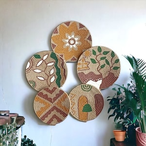 Boho wall basket decor, wall hangings, wicker wall tray, woven wall hangings, african wall basket plate, wall art, mother’s gift