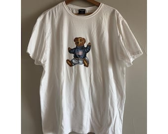 Polo Sport Ralph Lauren Mens Polo Bear Graphic T-Shirt White XL Vintage 90s