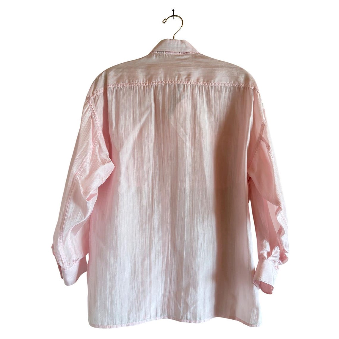 Outback Red Vintage 100% Silk Button Up Shirt Pink Safari Utility Blouse XS, foto 2 di 5