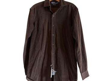 Polo Ralph Lauren Westerton Brown Corduroy Button Down Shirt Mens Small NWT