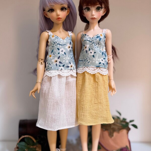 Minifee - Floral top and Smocked Skirt set