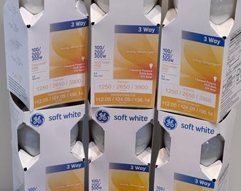 GE - Mogul-Base - Soft White - 3 Way - 100/200/300 Watts - E39 Base - PS25 Bulb - Multiple Packs