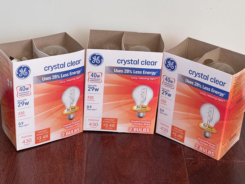 Click Bulb Pack GE - Crystal Clear - 40w (uses 29w) Light Bulbs - Multi Packs - Old ...