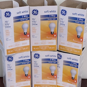 GE - Soft White "Reader-Light" - 3 Way Light Bulbs - 70/170/240 - Old Style - Multiple Packs