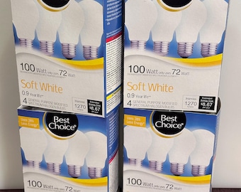 Best Choice - Soft White - 100 watt (uses 72w) Halogen - A19/Medium Base - MultiPacks - Not Led