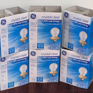 GE Crystal Clear - 60 Watts - Light Bulbs - Multiple Packs - Older Style Bulbs