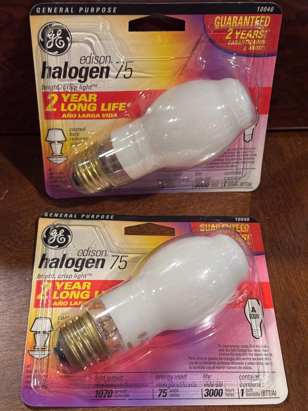 GE - Edison Style - Soft White Halogen Light Bulbs - 75 Watt - 2 Pack ...