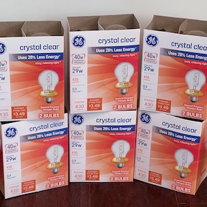 GE - Crystal Clear - 40w (uses 29w) Light Bulbs - Multi Packs - Old Style Bulbs