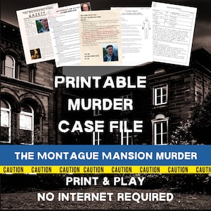 Printable Murder Mystery Case File | Mystery Date Night | Detective True Crime Game Instant Download
