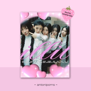 Cartel digital ILLIT - Super Real Me 1er mini álbum, cartel de Kpop, cartel imprimible, decoración de pared Kpop, merchandising ILLIT, descarga digital
