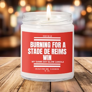 Burning For A Stade De Reims Win, La Liga, Candle, Futbol, Summer, Sport, Soccer, Smells Like, Gift for her him, Husband Wife Boyfriend