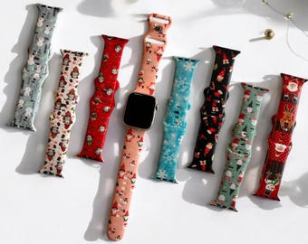 Christmas Apple Watch Band, Holiday Silicone iWatch Strap