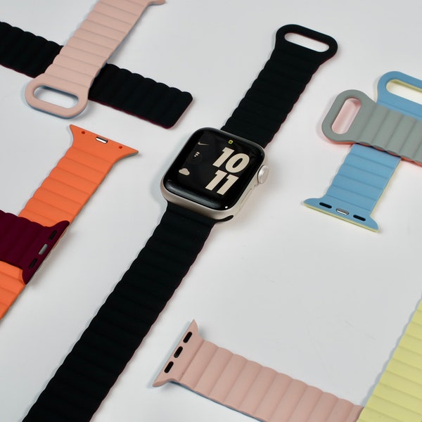 Doppelfarbige Apple Watch Band Silikonschlaufe, iWatch Magnet Sport Silikonschlaufe, iWatch Bands 38/40 / 41mm 42/44/45 / 49mm Ultra Watch