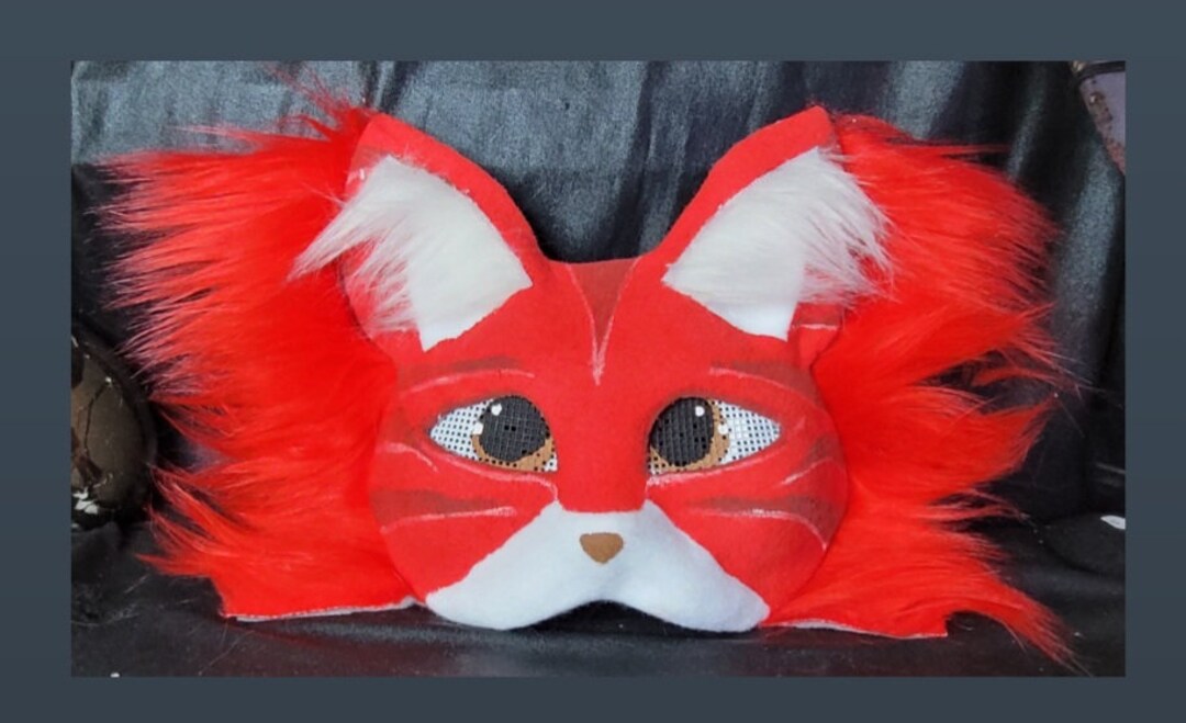 Red Cat Therian Mask Etsy