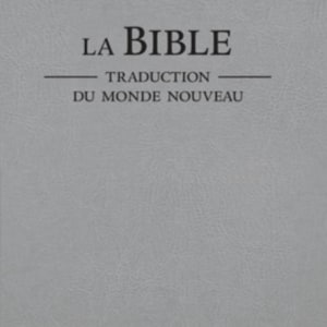 Könnte beinhalten: Ein grauer Buchumschlag mit dem Titel "LA BIBLE" in großen, schwarzen, fetten Buchstaben. Darunter steht der Text "TRADUCTION - DU MONDE NOUVEAU" in kleineren, schwarzen Buchstaben. Der Umschlag hat eine strukturierte Oberfläche.
