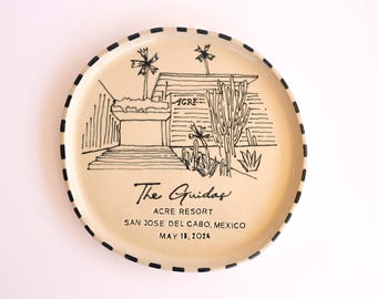 Handmade Ceramic Personalized Plate - Wedding Venue, First or Forever Family Home | Made to Order | Wedding, Anniversary, Housewarming Gift