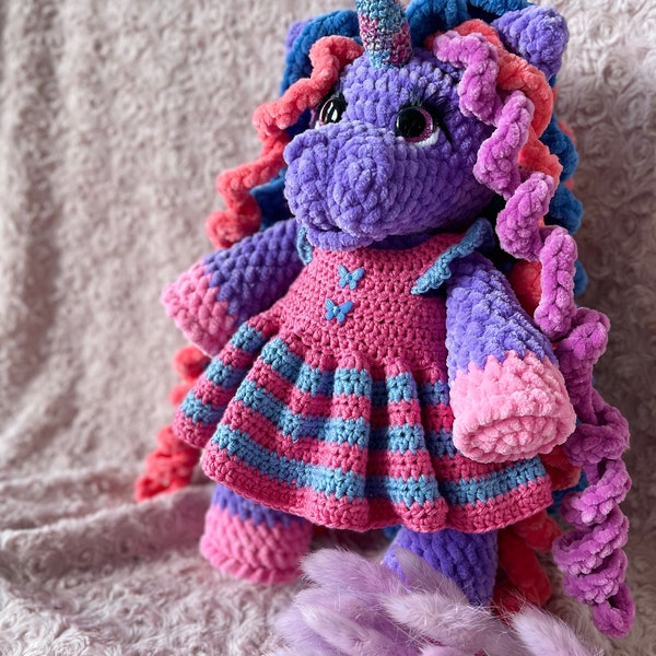 Licorne, licorne au crochet, jouet au crochet, jouet fait main, peluche crochet, jouet fille, jouet enfants, jouet fait main enfant