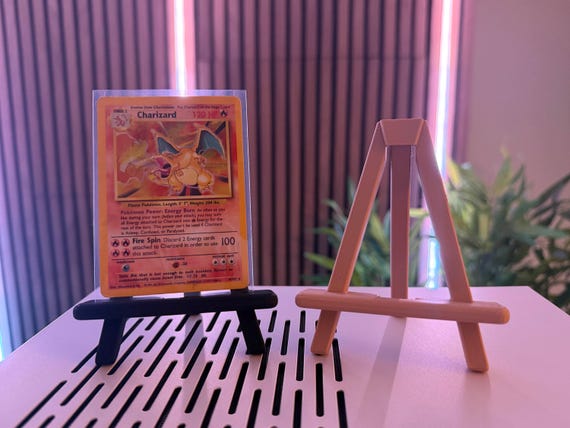 Trading Card Display Stand | Fits Toploader & PSA Slabs | 3D Printed Mini Easel for Pokémon TCG