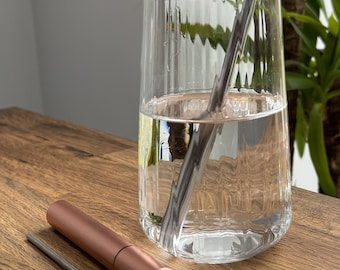 折りたたみ式メタルストロー（キャリーケースとクリーニングブラシ付き） - 5色展開