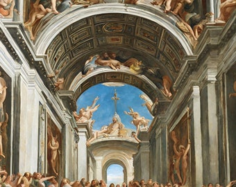 Pintura digital del paisaje urbano del Vaticano: impresión de arte histórico, decoración de la pared de la antigua Roma, réplica de obras de arte del Vaticano - Descarga instantánea