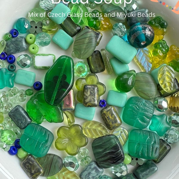 Bead Soups Glass Assorted Loose Beads Mixed Pack of Miyuki Seed Beads and Czech Glass Beads Jewelry Making DIY craft supplies