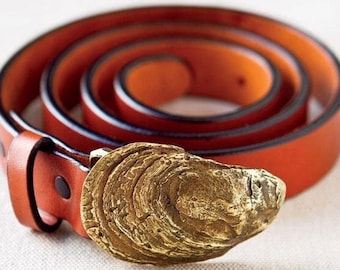 Handmade Belt & Belt Buckle Set | Leather Belt Offered in 4 Colors | Buckle in Brass/Sterling Silver (Please refer to product description)