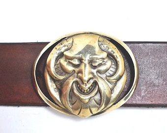 Handmade Buckleworks Satyr 1 3/8 Inch Belt Buckle | Brass or Sterling Silver (*please refer to product description for further instruction)