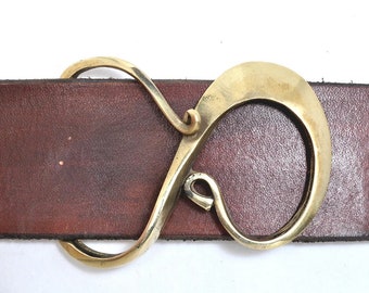 Handmade Buckleworks Figure-Eight 1 1/2 Inch Belt Buckle | Brass or Sterling Silver (*refer to product description for further instruction)